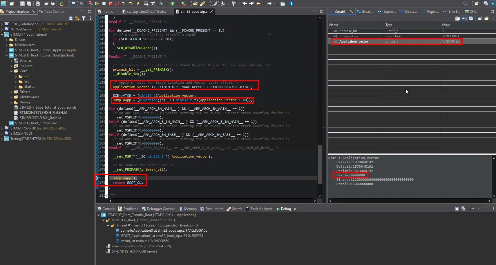 Jump to the Main XSPI Application